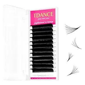 Tdance Easy Fan Lash Extension Rapid Blooming Volume Eyelash Extensions C Cc D Dd J B L Curl 0.03-0.12mm Thickness Easy Fan Volume Lashes Self Fanning Eyelashes Extension (0.05-C,16 Mm)