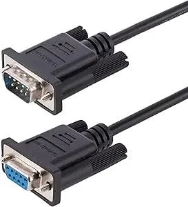 Startech.Com 3m rs232 Serial Null Modem Cable, Crossover Serial Cable W/Al-Mylar Shielding, db9 Serial Com Port Cable Female To Male, Compatible W/Dte Devices, Black, F/M (9fmnm-3m-rs232-Cable)