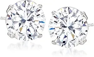 Ross-Simons 6.00 Ct. T.W. Cz Stud Earrings In Sterling Silver