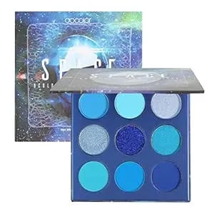 Docolor Eyeshadow Palette 9 Colors Blue Eyeshadow Gemstone Shadow Palette Highly Pigmented Mattes Shimmers Naked Smokey Glitter Cream Colorful Powder Blendable Long Lasting Waterproof Makeup Palette