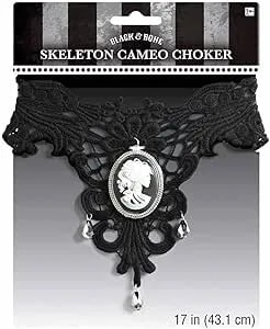 Amscan Black & Bone Skeleton Cameo Choker
