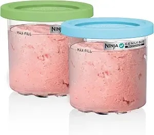 Ninja® Creami® Original Pints 2 Pack With Storage Lids, xskplid2cd - Original Ninja® Creami® 2 Pack Pints With Storage Lids In Lime And Aqua. Compatible With nc300 And nc350 Series.