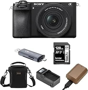 Sony Alpha a6700 Aps-C Mirrorless Camera With E Pz 16-50mm F/3.5-5.6 Oss Ii Lens, Bundle With 128gb Sd Card, Extra Battery, Shoulder Bag, Card Reader, Charger, Sony 1 Year Limited Warranty