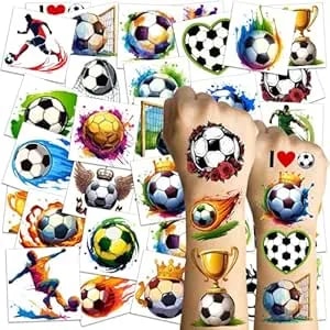 360 Pcs Soccer Temporary Tattoos For Kids Boys, Washable Fake Soccer Tattoos For Europa World Cup Goodie Bag Stuffers, Soccer Team Gifts For Teens And Adults
