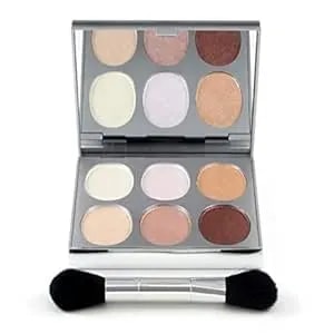 New Again By Jerome Alexander Highlighter Palette & Brush, 6 Buildable & Blendable Micronized Powder Highlighting & Contouring Shades (Cool Tones)