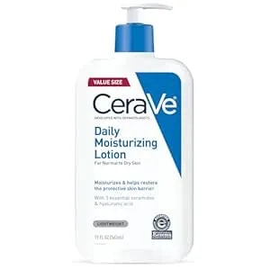 Cerave Daily Moisturizing Lotion For Dry Skin, Body Lotion & Face Moisturizer With Hyaluronic Acid And Ceramides, Daily Moisturizer, Fragrance Free, Oil-Free, 19 Ounce