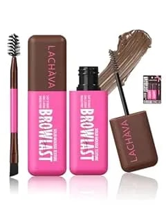 2 Pack Waterproof Brow Gel, Eyebrow Tint And Setting 2-In-1 Fluffy Volumizing Brow Mousse, All Day Hold Eyebrow Gel With Brush For Natural Full-Looking Eyebrow Makeup, Soft Brown