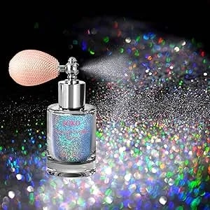 Boko Body Glitter Spray, Holographic Silver Glitter Spray For Body Face Hair Nail Clothes, Hair Glitter Body Shimmer Powder For Highlighter Makeup Festival Party Concert Rave Accessories