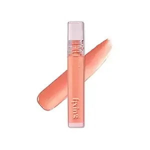 Etude Glow Fixing Tint #1 Pure Coral - Non-Sticky Glossy Shine Lip Stain - Fills Up With Comfortable Moisture - Tinting For Dry Lips