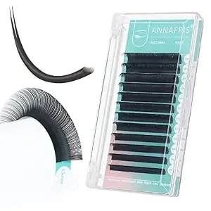 Ellipse Flat Eyelashes Extension 0.15 C Curl 8-15mm Natural Soft Matte Black Faux Mink Individual False Lashes Split Tips Light Lashes Extension Supplies (0.15c,8-15mm)