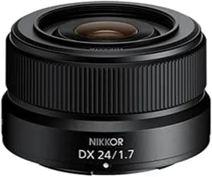 Nikon Nikkor Z Dx 24mm F/1.7 - Extra-Large Aperture Wide-Angle Prime Lens For Aps-C Size/Dx Format Z Series Mirrorless Cameras - Nikon Usa Model, Black