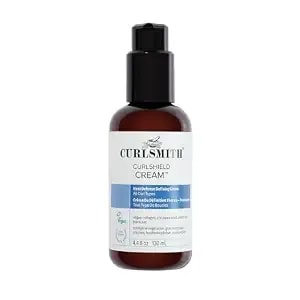 Curlsmith Curlshield Cream (4.4 Oz) - Multi-Benefit Heat Protection Cream With Hydration Boost, For Dry Styling, For All Curls, Coils & Waves
