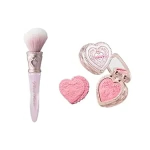 Flower Knows Bunny Garden Embossed Blush & Brush Set,Talc-Free Rose Satin Powder Blush,Highly Pigmented,Buildable&Blendable,Natural Glow Cheek Color For A Fresh,Awake Look,Gift-Worthy(03 Ballet Tutu)