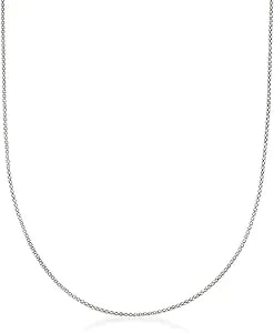 Ross-Simons 1mm 14kt White Gold Adjustable Popcorn-Chain Necklace
