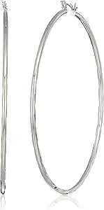 Guess Silvertone Metal Hoop Earrings
