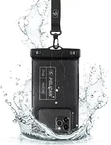 Pelican Marine Waterproof Phone Pouch (Regular) - Stealth Black - Touchscreen ip68 Floating Waterproof Phone Case W/Detachable Lanyard - Fits All Phones - Beach Cruise Ship Travel Essentials