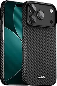 Mous For Iphone 17 Pro Max Case Slim, Compatible With Magsafe - Super Thin - Magnetic Phone Cover Compatible With Iphone 17 Pro Max, Carbon Fibre, Black