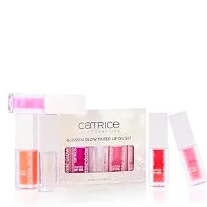 Catrice Glossin' Glow Lip Oil Gift Set - Five High Shine, Moisturizing Lip Stains - Glossy, Hydrating, Tinted, Vegan & Cruelty Free