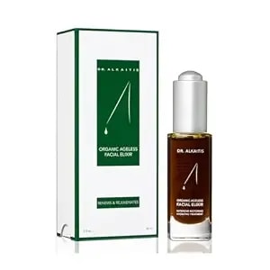 Dr. Alkaitis Organic Ageless Facial Elixir - Moisturizing Serum - Ayurvedic Herbs, Rare Oils, Superfoods - Luxury Cellular Renewal (1 Fl Oz - 30ml)