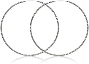 Guess Textured Endless Wire Hoop Earring Silvertone