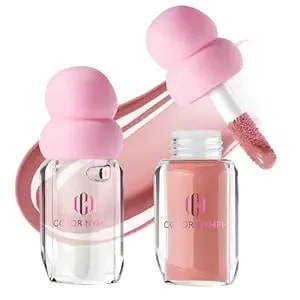 Color Nymph Lip Oil + Lip Gloss Duo, Moisturizing Lip Treatment & Shiny Lip Color, Gentle For Sensitive Dry Lips, Long-Lasting Gloss, #03 Beaver