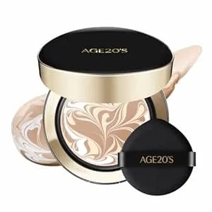 [Vegan] age20'S Signature Essence Pact - Pack Of 1 - 21n Vanilla - Korean Cushion Foundation - Cream Foundation, Dewy & Glow Finish, Natural Coverage, Spf 50+