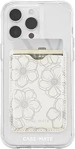 Case-Mate Magnetic Wallet For Iphone [Card Holder] Vegan Leather Magsafe Case [Holds Up To 3 Cards]- Detachable Magnetic Phone Wallet - For Iphone 17 Pro Max/16 Pro Max/15/14/13/Pixel 10 - Floral Gems