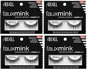 Ardell Faux Mink Lashes 812 - Lightweight With Invisiband, Natural Look False Eyelashes, 4 Pairs