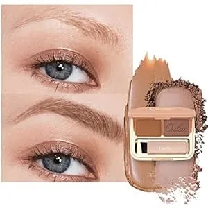 Oulac Waterproof Brown Eyebrow Powder Kit With Brow Brush 2 in1 Long Lasting Instant Eyebrow Pomade & Powder Natural Makeup For Sparse Brows 3.2 G/0.11 Oz (Ginger）