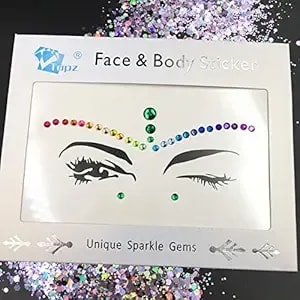 Rainbow Face Gems Festival Halloween Face Jewels Crystals Bindi Body Jewels Temporary Tattoo Face Jewel Stickers For Festival Pride Makeup