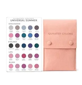 Universal Autumn Makeup Color Guide – Eyeshadow, Lip, Blush & Eyeliner Palette Reference Card – Acrylic Seasonal Color Tool (Summer)