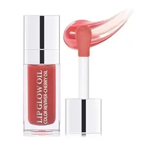 Hydrating Lip Glow Oil Moisturizing Plumping Lip Tint Lip Gloss Transparent Lip Balm Long Lasting Nourishing Repairing Lightening Lip Lines (012# Rosewood)
