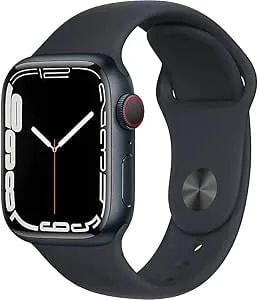 Apple Watch Series 7 (Gps + Cellular, 41mm) Midnight Aluminum Case With Midnight Sport Band, Regular (Renewed)