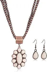 Rustic Couture'S Western Jewelry Set For Women Cowgirl Vintage Western Necklace Earring