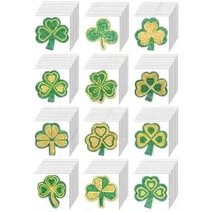 Panelee 120 Pcs St. Patrick'S Day Face Temporary Shamrock Glitter Sticker Clover Temporary Stickers Kids Body Stickers Three Leaf Shamrock Lucky For St. Patrick'S Day Irish Party Costume Accessory