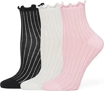 Hue Women'S Sheer Anklet 3 Pair Pack