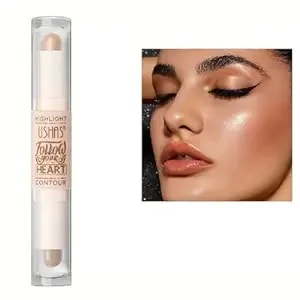 Ushas 2-In-1 Highlighter And Concealer Stick, Natural Shimmer Powder Highlighter (2, 1)